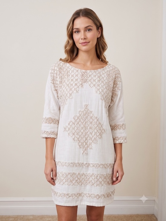 Free People Other - Free People White Boho Lace Crochet Tunics / Cover-Up Dress -- Size S/P